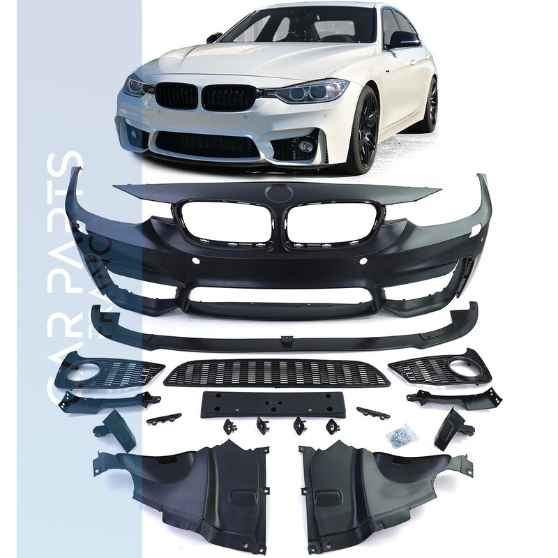 Pare-chocs avant + lame look M3 Performance pour BMW Série 3 F30 F31 (AVEC PDC) 2011-2019