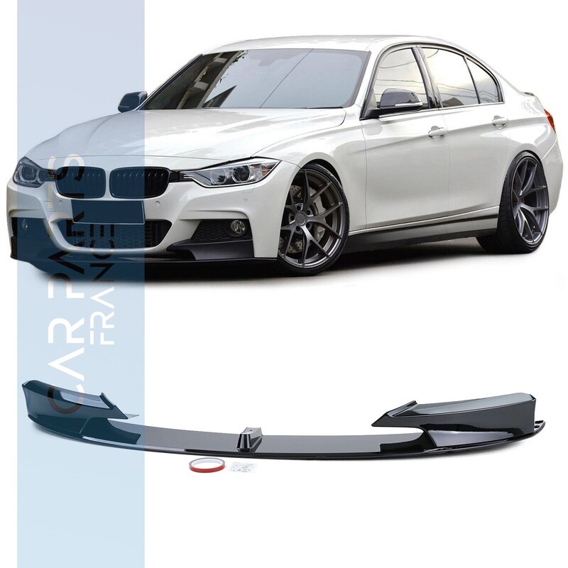 Lame de pare-chocs avant pour BMW Série 3 F30 F31 look Performance - noir brillant