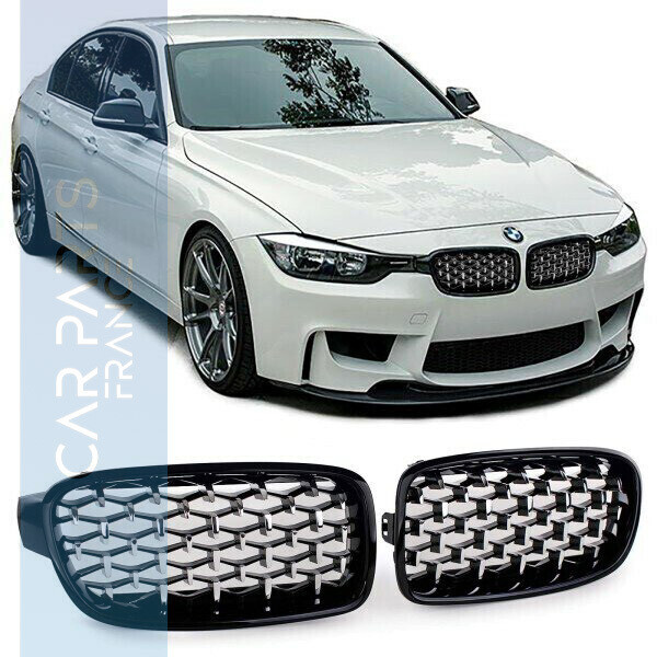 Calandre / Grille​ diamant noir brillant / chrome pour BMW Série 3 F30 F31