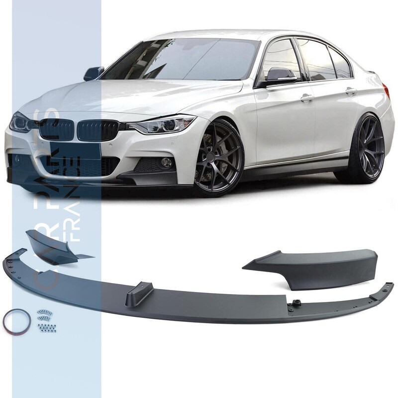 Lame / Diffuseur de pare-choc avant pour BMW Série 3 F30 F31 look Performance - noir mat