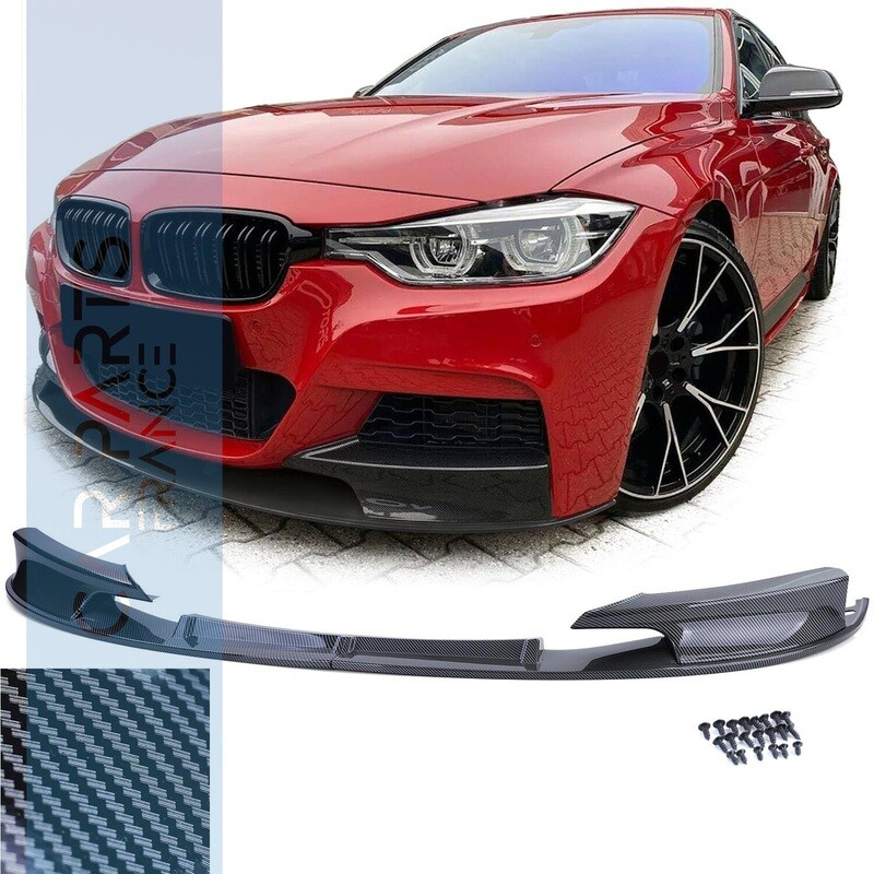 Lame / Diffuseur de pare-choc avant pour BMW Série 3 F30 F31 look Performance - look carbone