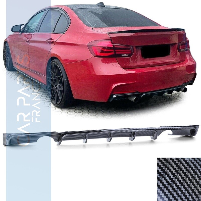 Diffuseur de pare-chocs arrière Look M Performance pour BMW Série 3 F30 F31 - look carbone