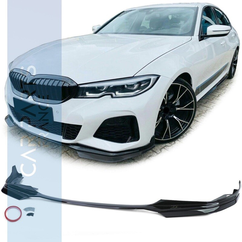 Spoiler / Lame / Diffuseur de pare-chocs avant pour BMW Série 3 G20 +2008 noir brillant