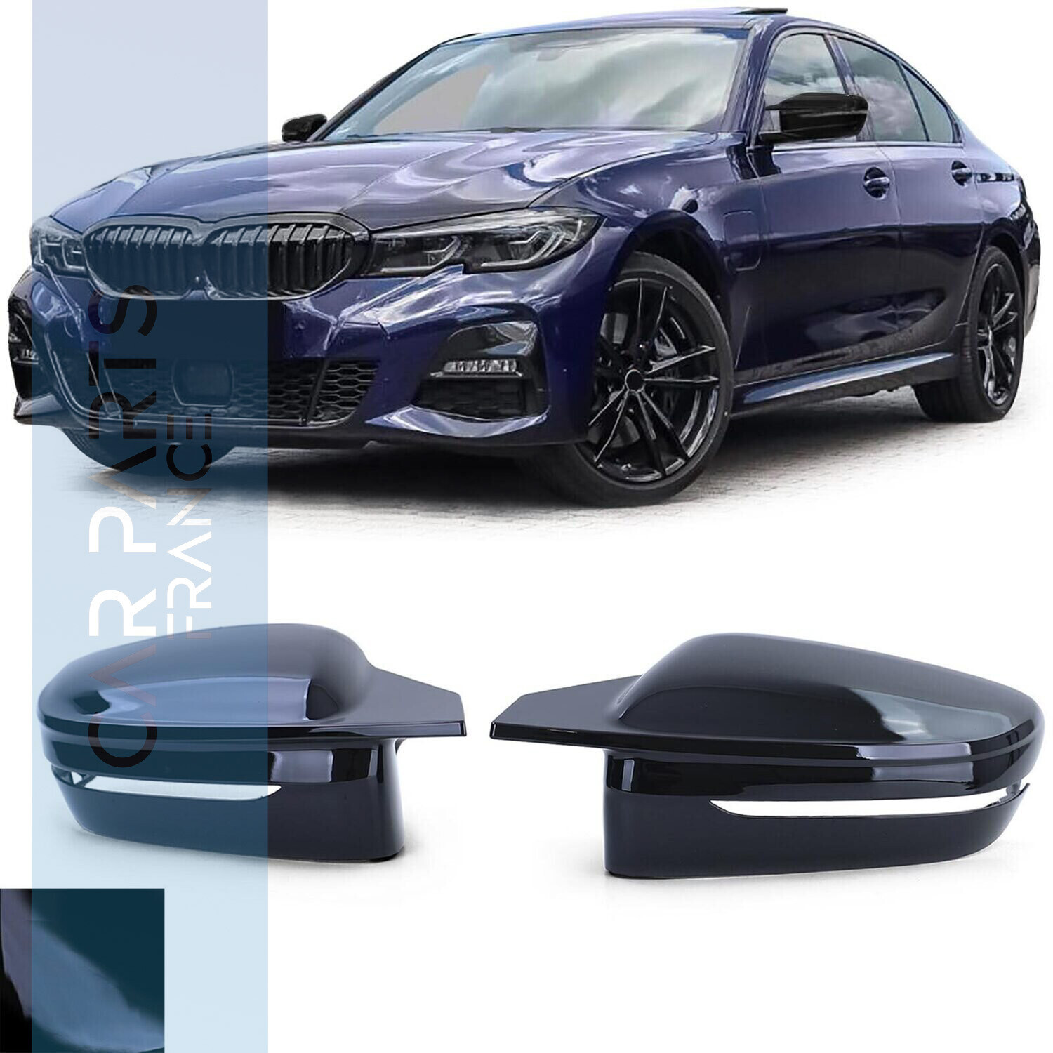 Coques de rétroviseurs noir brillant pour BMW Série 3 G20 G21 +2019