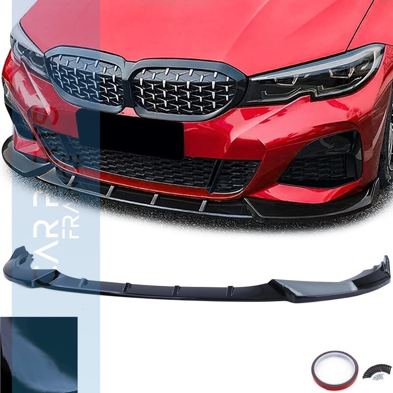 Lame de pare-chocs avant noir brillant pour BMW Série 3  G20 G21 +2018 - look Performance