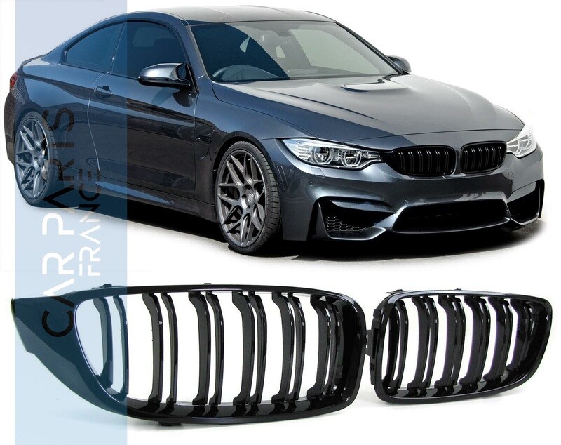 Calandre / Grille double lame pour BMW Série 4 F32 F33 F36 / F82 noir brillant