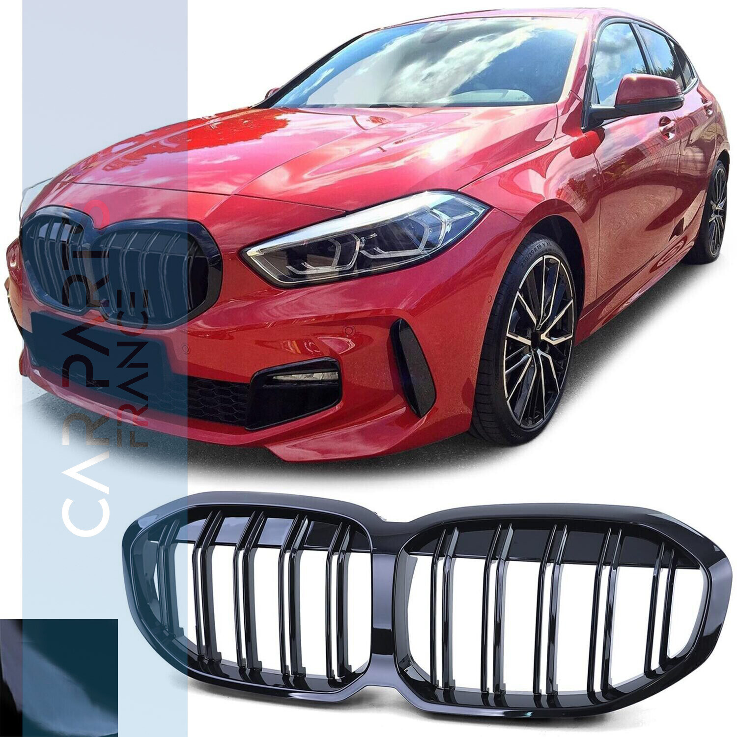 Calandre double lame performance noir brillant pour BMW Série 1 F40