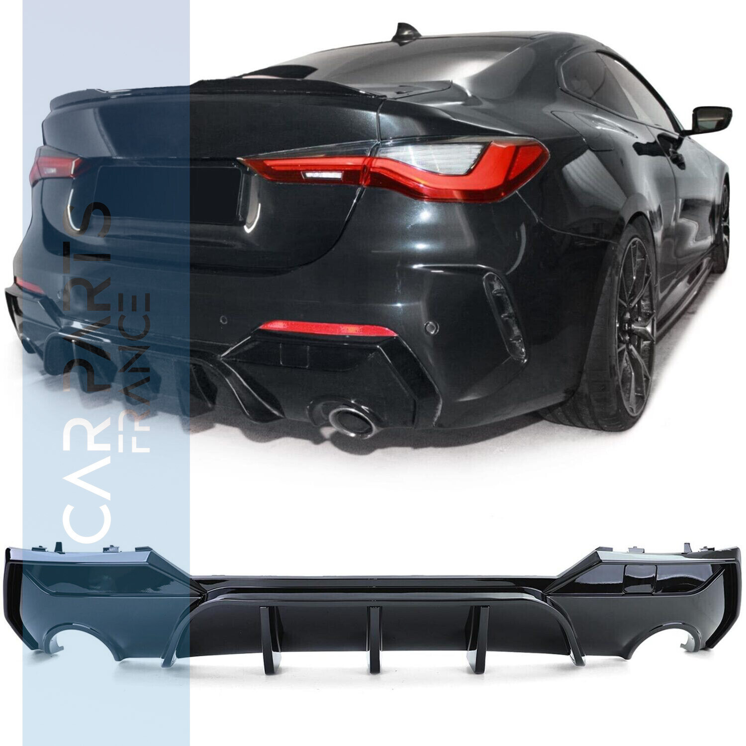 Diffuseur arrière performance noir brillant pour BMW Série 4 G22 G23 420 430