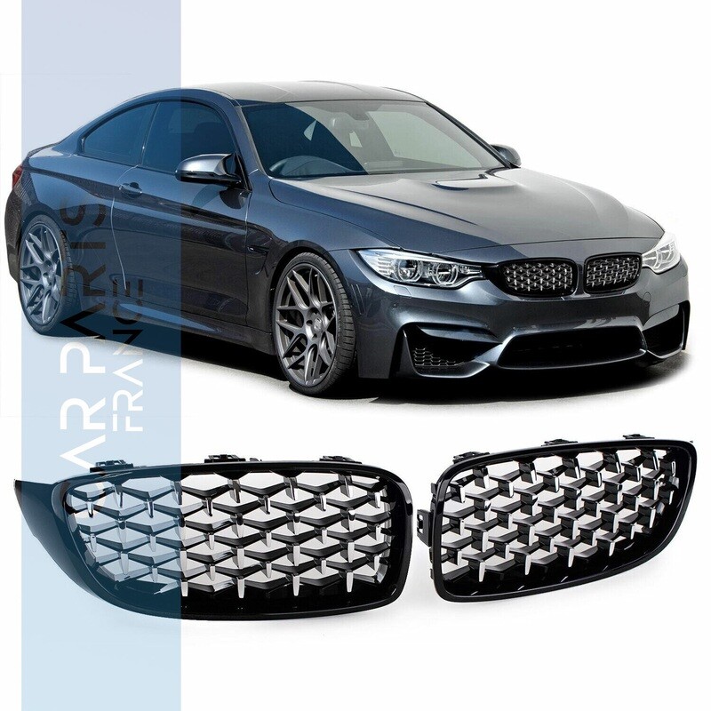 Calandre / Grille diamant pour BMW Série 4 F32 F33 F36 noir et chrome