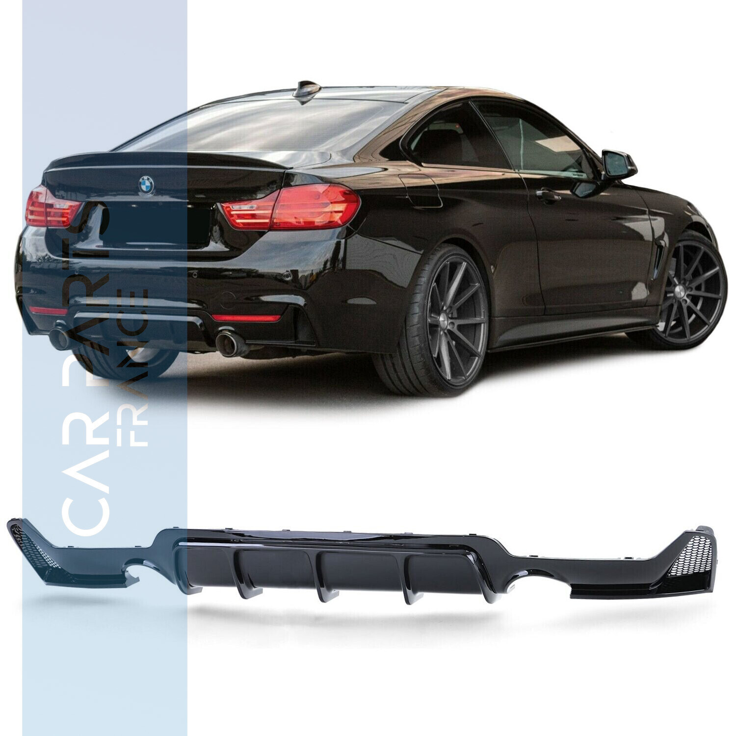Diffuseur de pare-chocs arrière pour BMW Série 4 F32 F33 F36 noir brillant