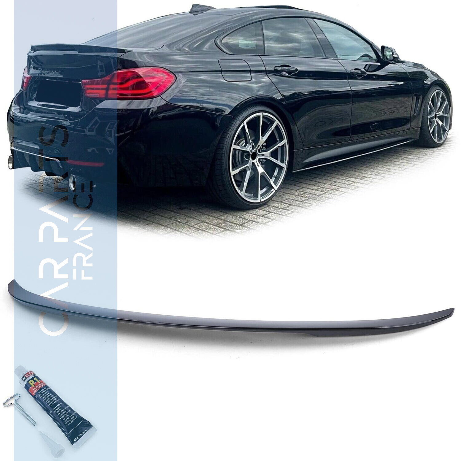 Becquet / Aileron / Lame de coffre pour BMW Série 4 F36 noir brillant