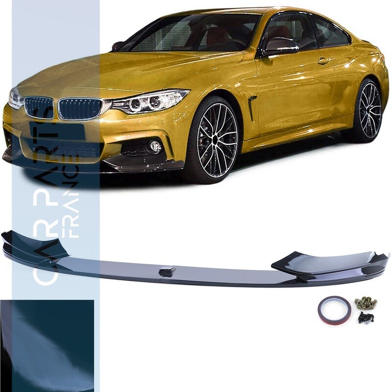 Lèvre / spoiler / lame de pare-chocs avant pour BMW Série 4 F32 F33 F36 noir brillant