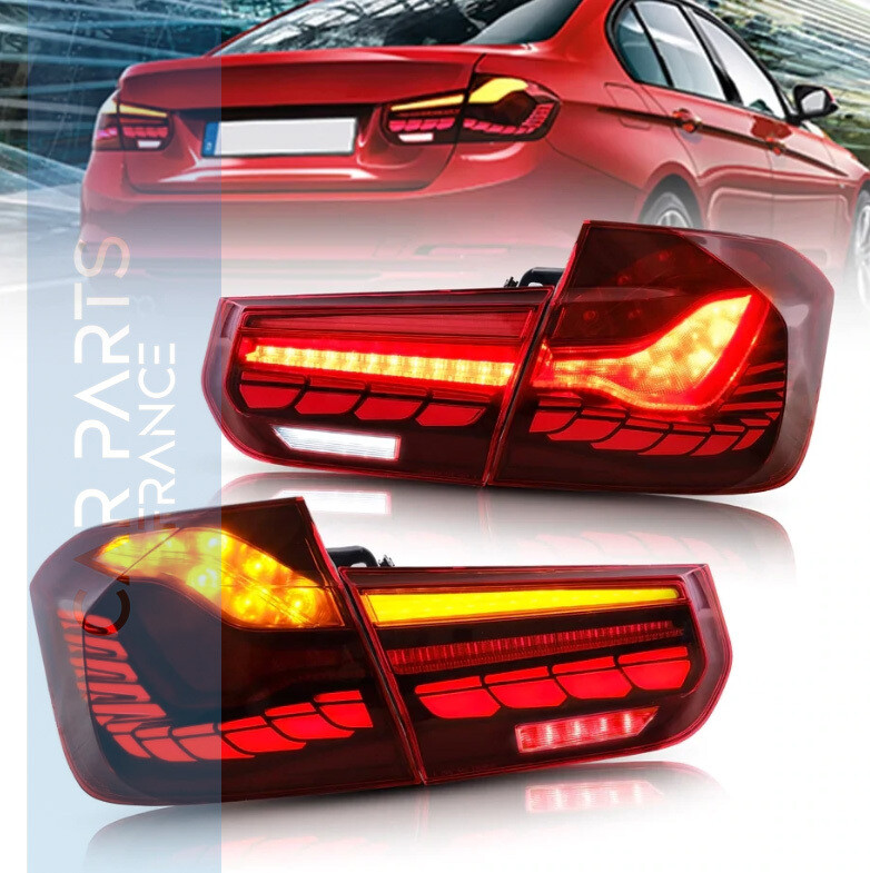 Feux arrière OLED pour BMW série 3 F30 F35 F80 berline 2013-2018 avec clignotants séquentiels ambre et éclairage d'animation dynamique 3D rouge (ne convient pas pour cabriolet | 2015 328i F30) Feux arrière OLED pour BMW série 3 F30 F35 F80 berline 2013-2018 avec clignotants séquentiels ambre et éclairage d'animation dynamique 3D rouge (ne convient pas pour cabriolet | 2015 328i F30)
