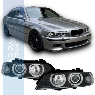 Paire de phares Angel Eyes avant pour BMW Série 5 E39 1995-2000 / Xénon D2S OEM