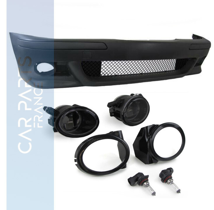 Pare-chocs avant pour BMW Série 5 E39 1995-2003 Pack M M5 + Antibrouillards noir