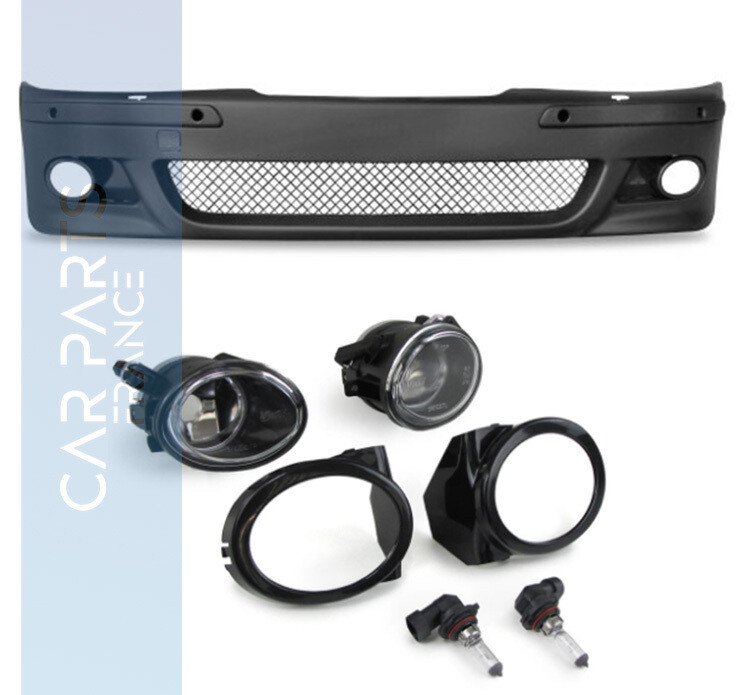 Pare-chocs avant pour BMW Série 5 E39 1995-2003 Pack M M5 - Avec PDC et lave phare + Antibrouillards blanc