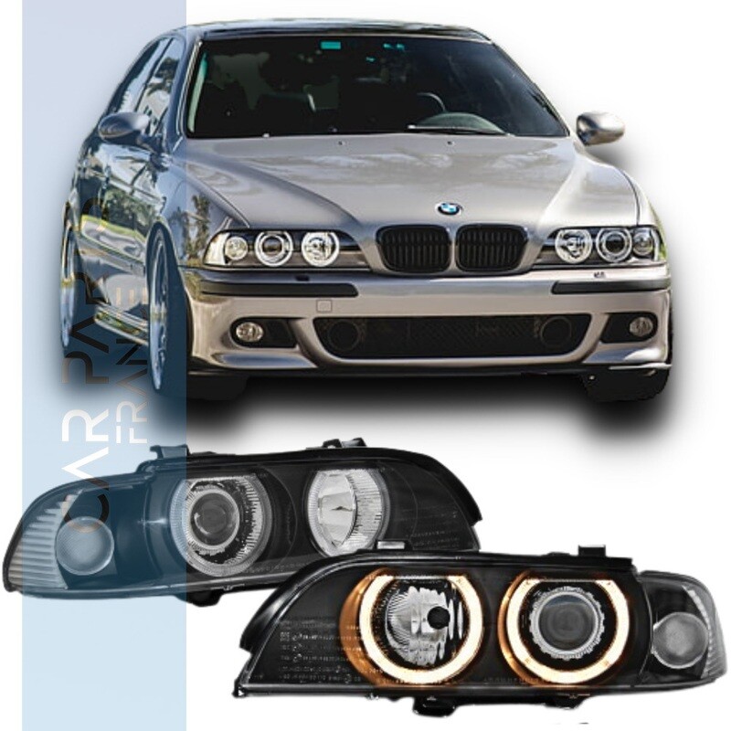 Paire de phares Angel Eyes avant pour BMW Série 5 E39 2000-2003 / Xénon D2S OEM