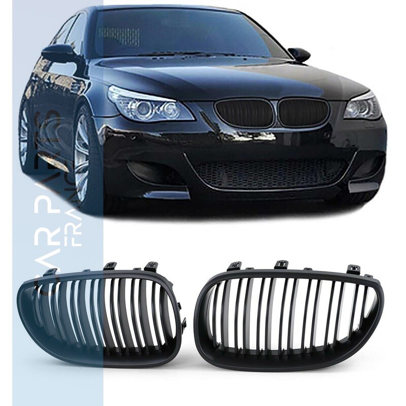 Calandre / Grille​ double lame pour BMW Série 5 E60 E61 2003-2010 noir mat