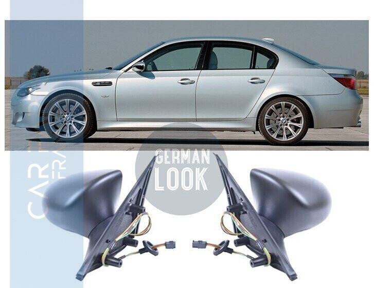 2 Rétroviseurs rabattables manuellement look M5 pour BMW Série 5 E60 E61