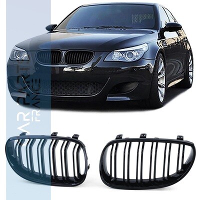 Calandre / Grille double lame pour BMW Série 5 E60 E61 noir brillant