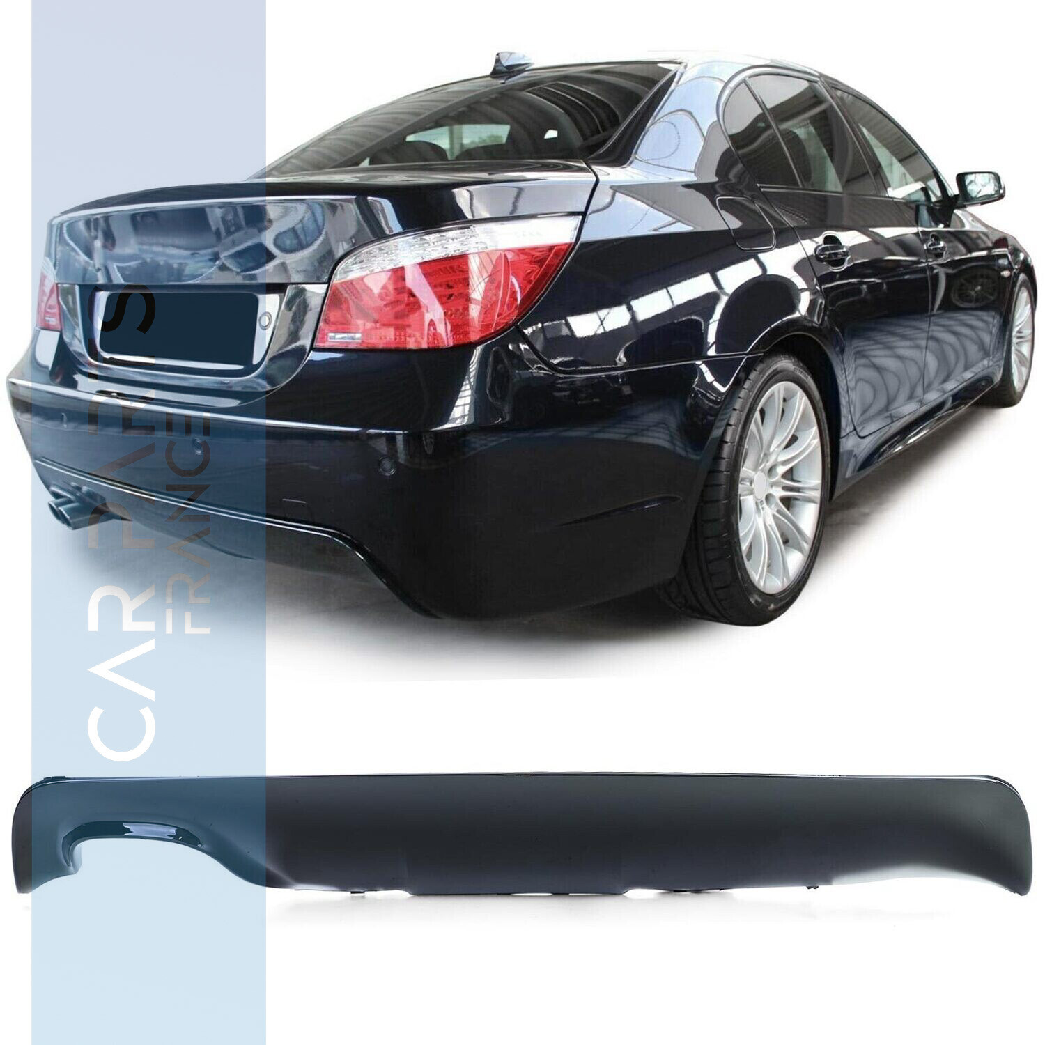Diffuseur de pare-chocs arrière pour BMW Série 5 E60 look Pack M noir brillant