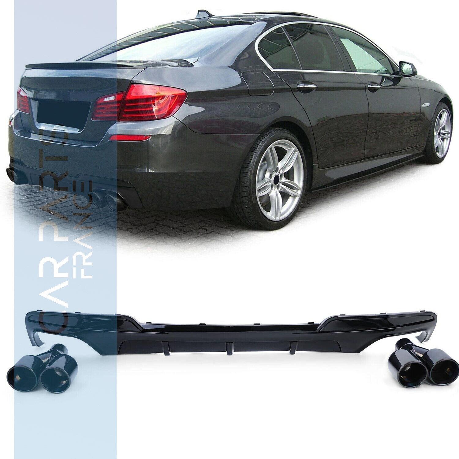 Diffuseur de pare-chocs arrière + échappements pour BMW Série 5 F10 F11 2010-2016