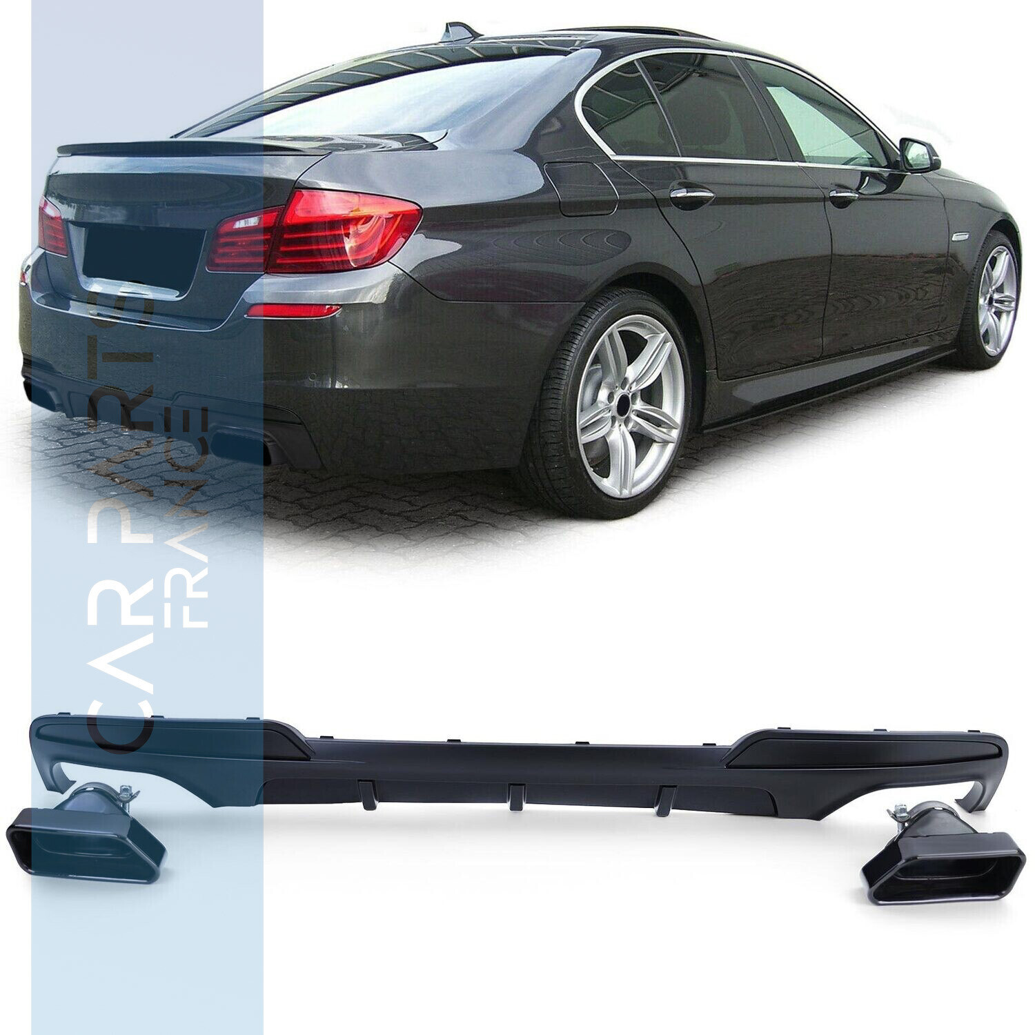 Diffuseur de pare-chocs arrière + échappements pour BMW Série 5 F10 2010-2017
