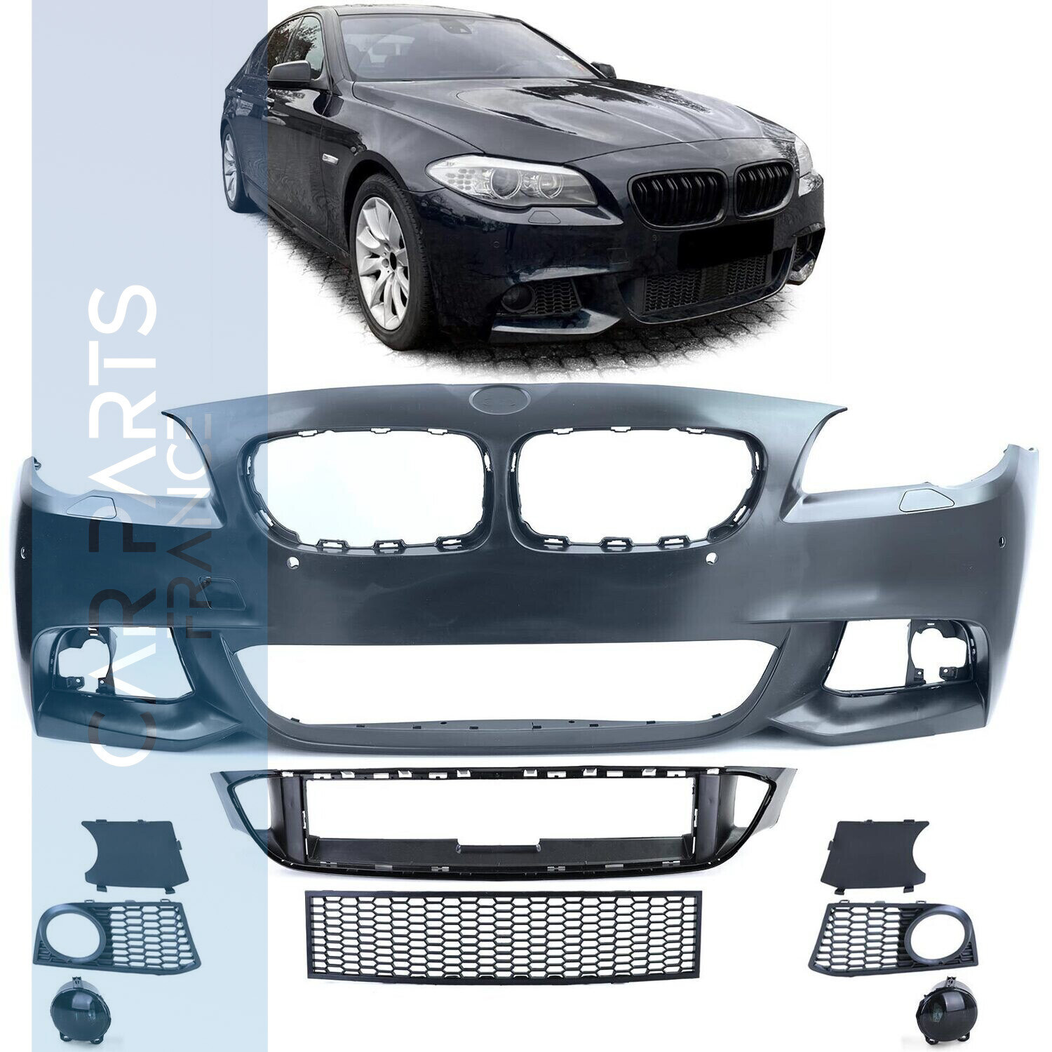 Pare-chocs avant pour BMW Série 5 F10 F11 2010-2013 Pack M + antibrouillards