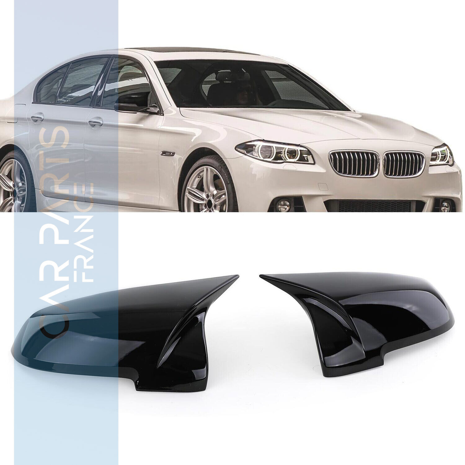 Coques de rétroviseurs sport de rechange noir brillant pour BMW F07 F10 F11 F18