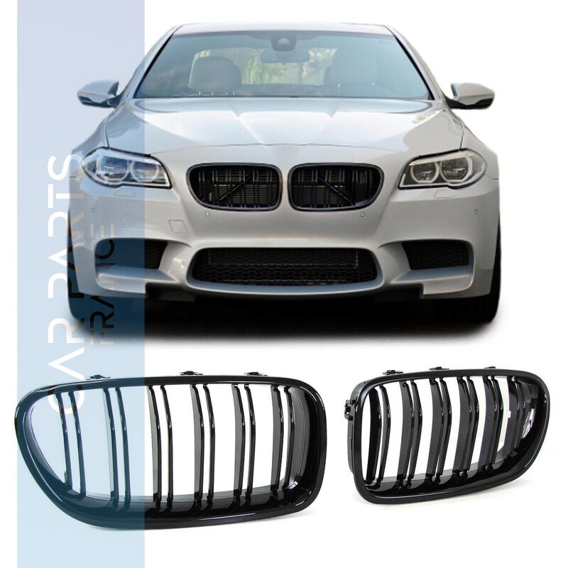 Calandre / Grille double lame pour BMW Série 5 F10 F11 noir brillant