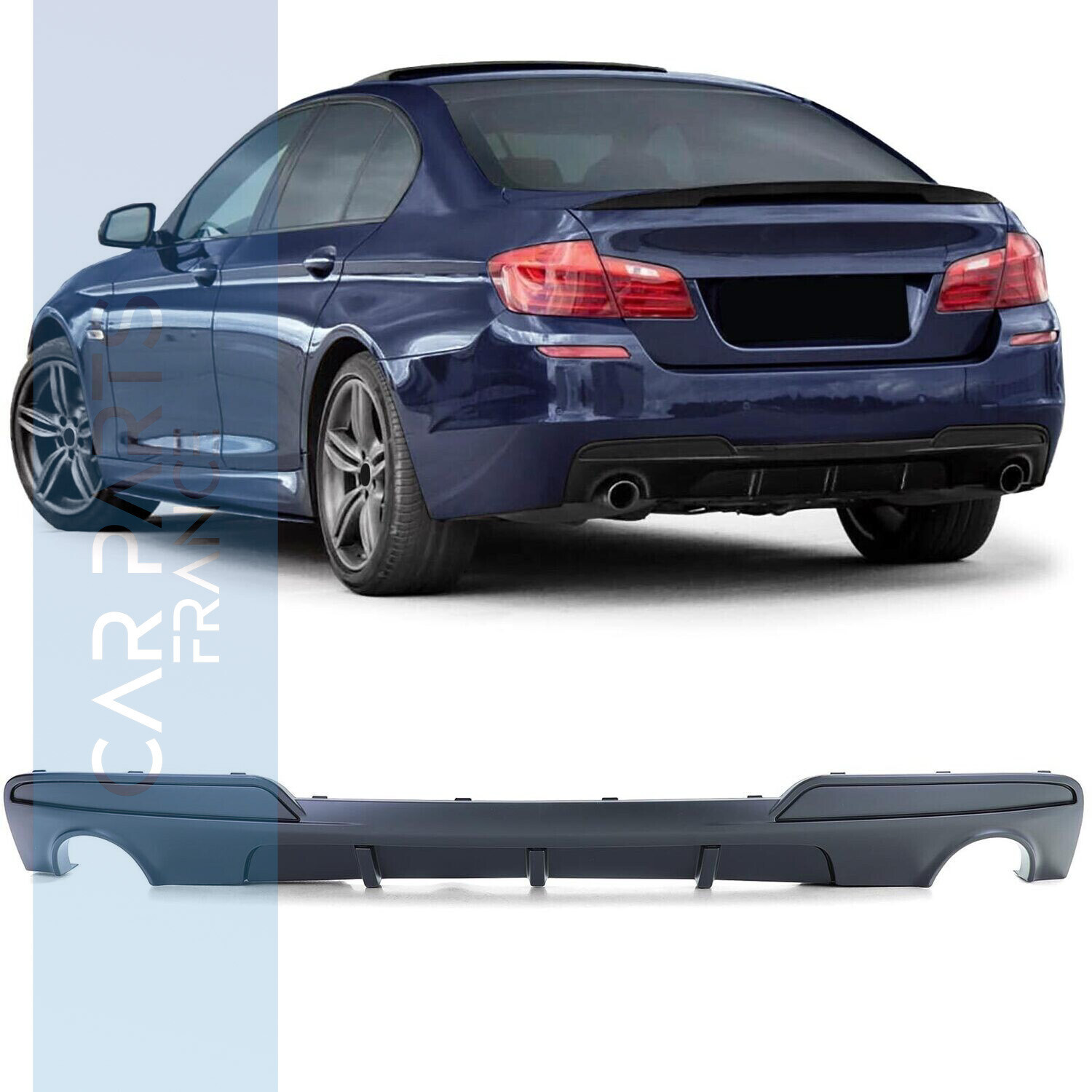 Diffuseur de pare-chocs arrière pour BMW Série 5 F10 F11 noir mat