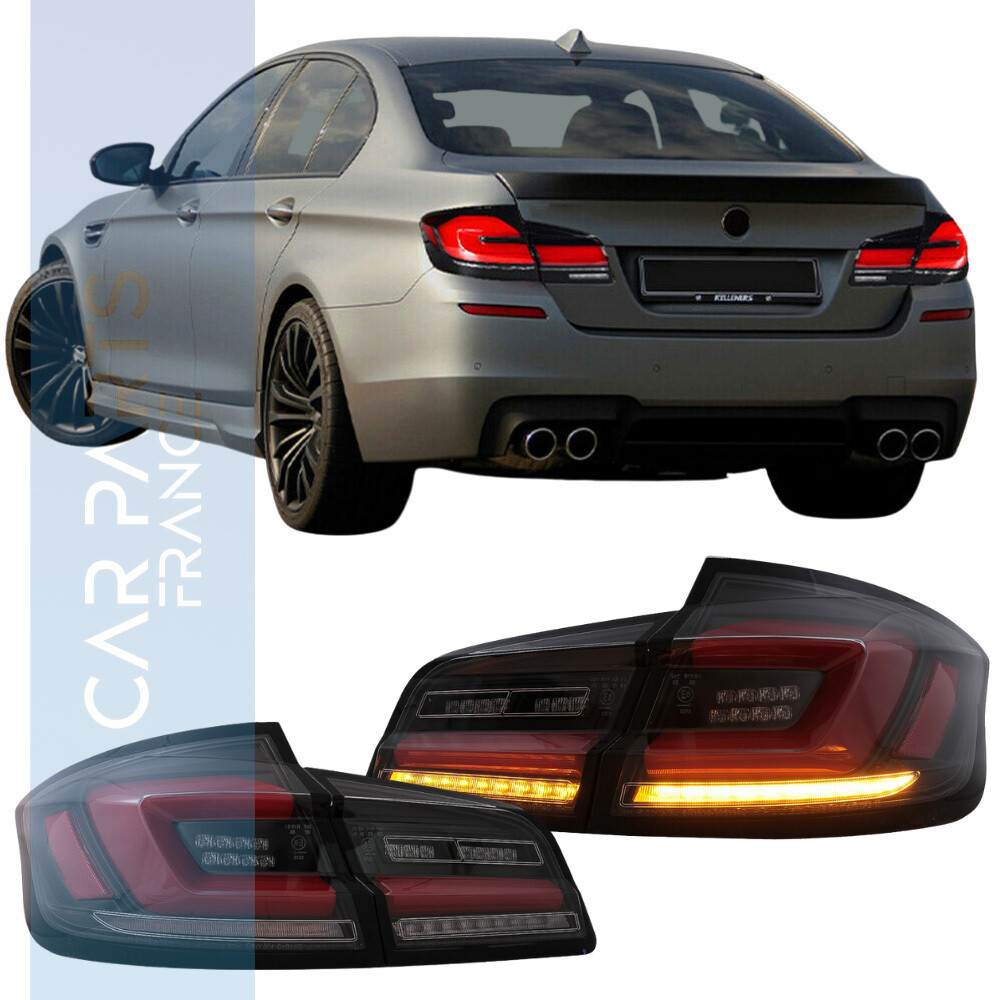 Feux arrières Full LED Fond noir look G20 pour BMW Série 5 F10 Dynamique