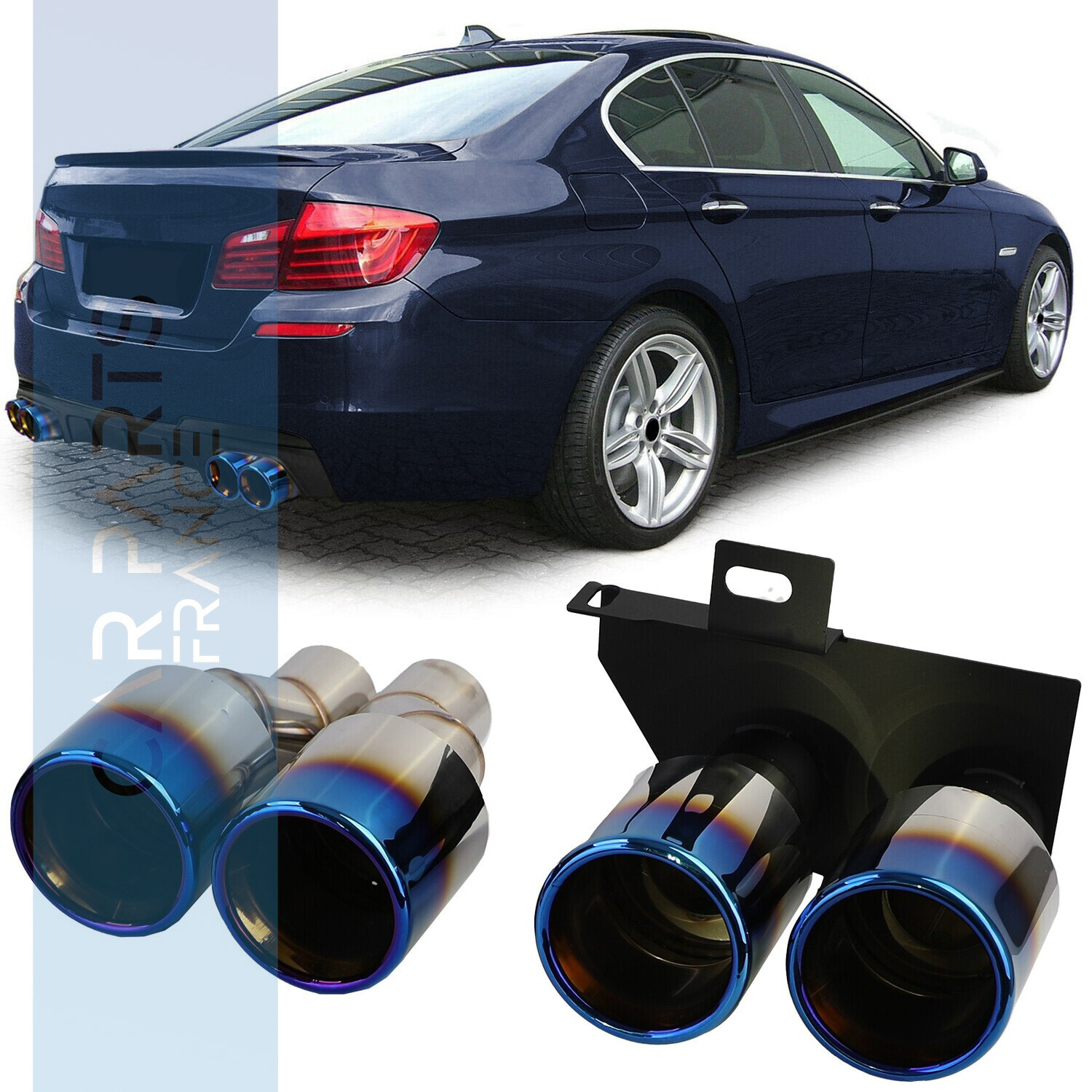 Conversion d'échappement duplex double tuyau titane pour BMW Série 5 F10 F11 520 523 525 528 530