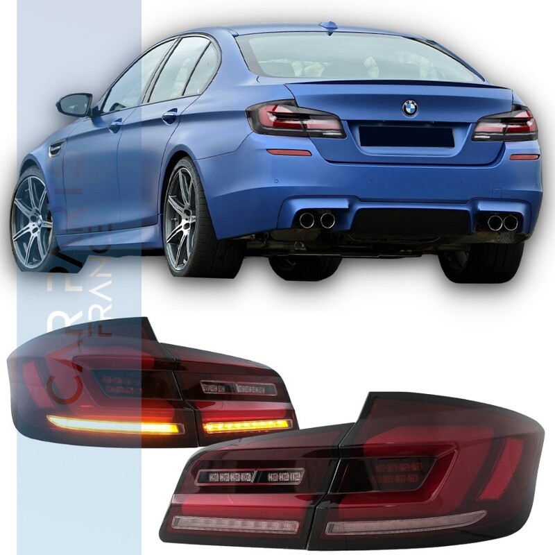 Feux arrières Full LED Fond rouge fummé look G20 pour BMW Série 5 F10 Dynamique