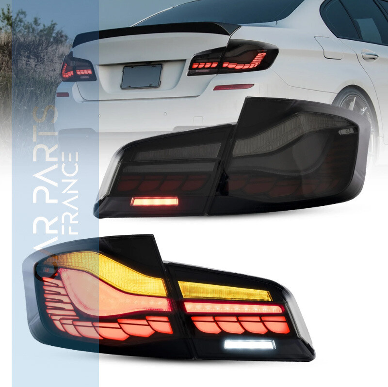 Feux arrières Full LED Fond noir OLED pour BMW Série 5 F10 Dynamique