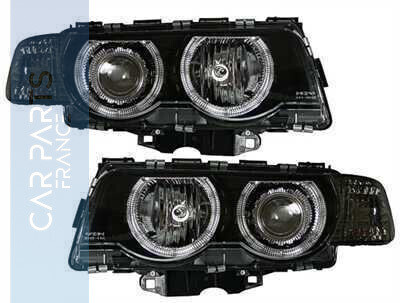 Paire de phares avant Angel Eyes pour BMW Série 7 E38 1998 - 2001
