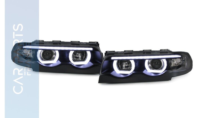 Paire de phares LED Angel Eyes avant pour BMW Série 7 E38 1994 - 2001