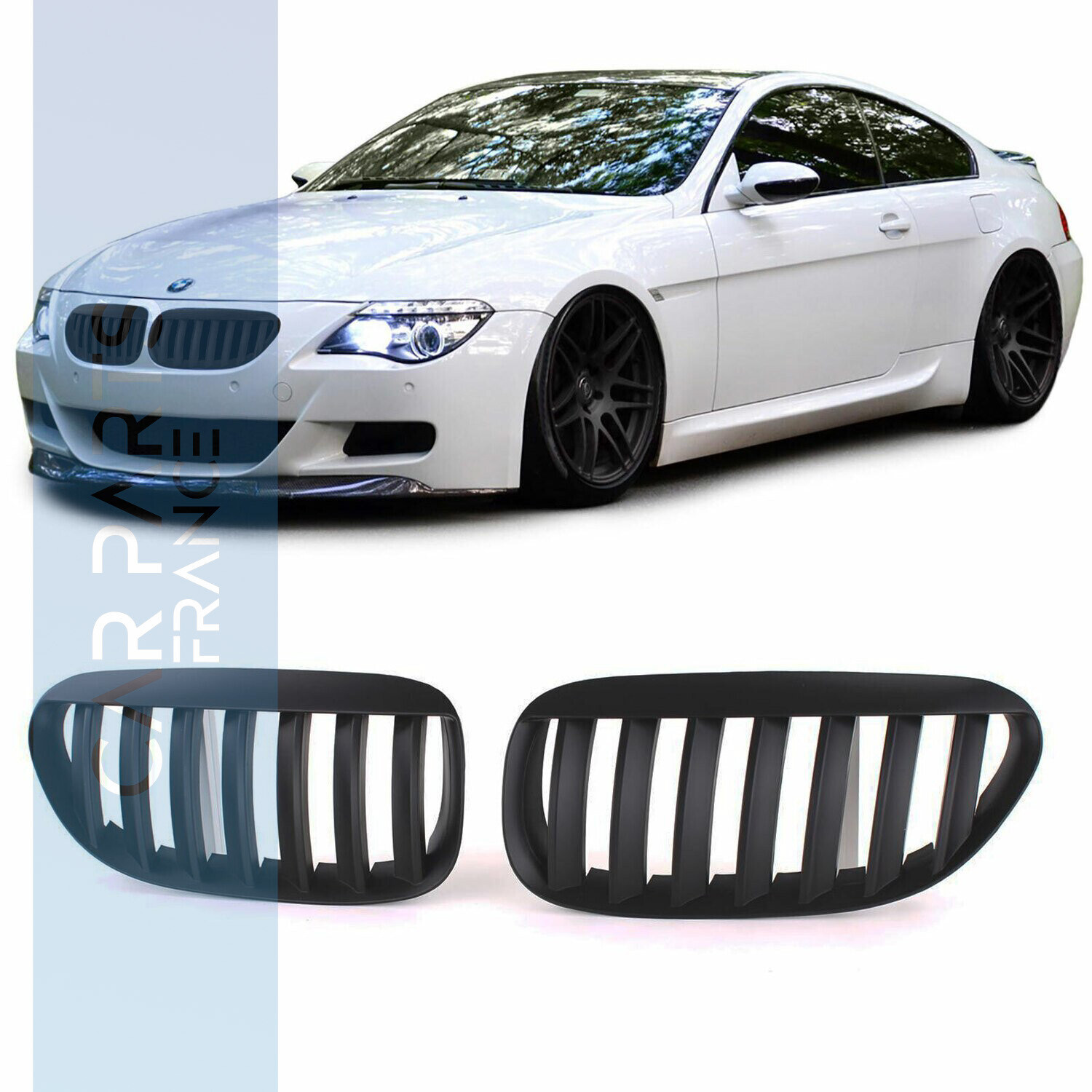 Calandres noir mat pour BMW Série 6 E63 E64 2004-2010