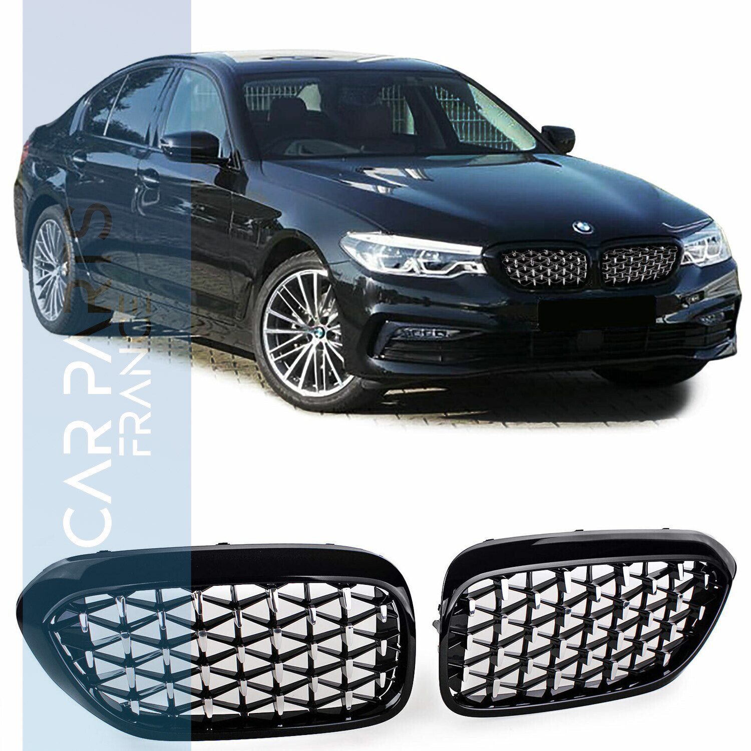 Calandre / Grille diamant Look Pack M Performance pour BMW Série 5 G30 / G31 à partir de 2017