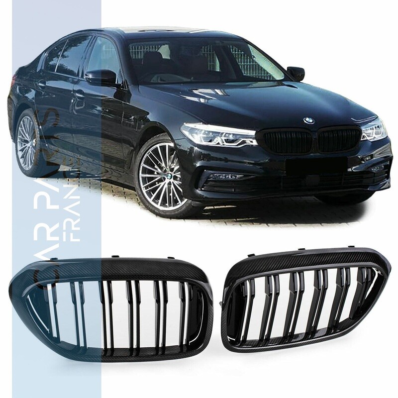 Calandre / Grille​ double lame Sport Look noir carbone pour BMW Série 5 G30 G38 à partir de 2016