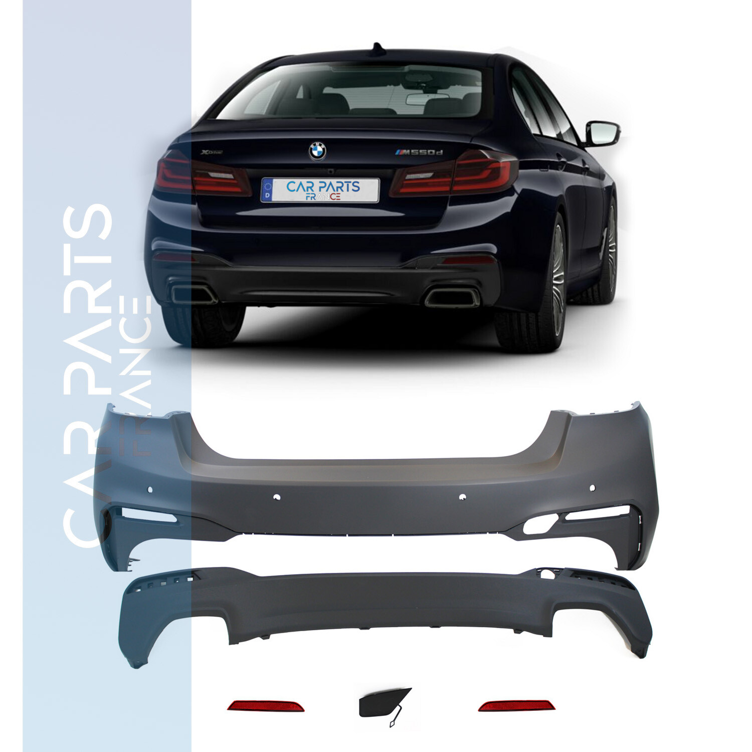 Pare-chocs arrière pour BMW Série 5 G30 Pack M