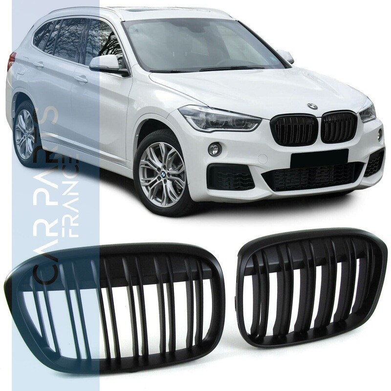 Calandre / Grille double lame Look Pack M Performance pour BMW X1 F48 à partir de 2014 Calandre / Grille double lame Look Pack M Performance pour BMW X1 F48 à partir de 2014