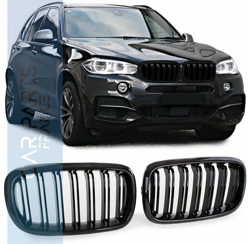 Calandre / Grille​ double lame Sport Look noir carbone pour BMW X5 F15 X6 F16