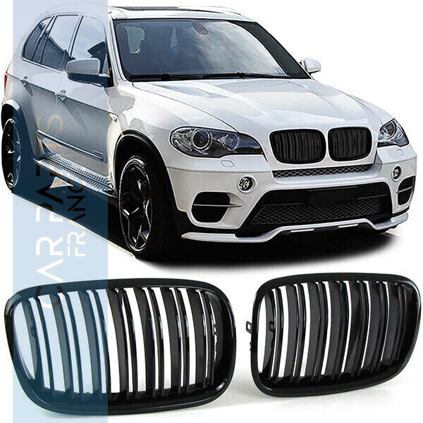 Calandre / Grille Double Lame pour BMW X5 E70 Noir brillant Look Pack M Performance 2007 - 2013