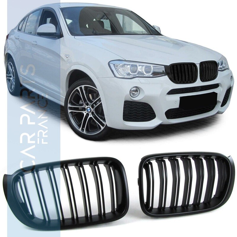 Calandre / Grille Double Lame pour BMW X3 F25 X4 F26 Noir Mat Look Pack M Performance après 2014 Calandre / Grille Double Lame pour BMW X3 F25 X4 F26 Noir Mat Look Pack M Performance après 2014