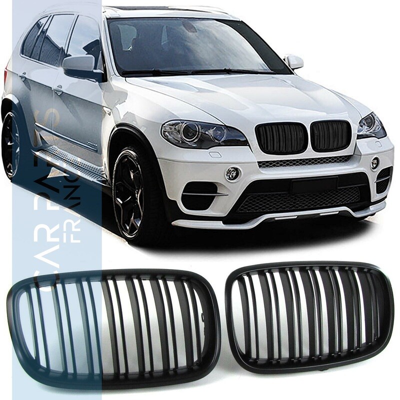 Calandre / Grille Double Lame pour BMW X5 E70 Noir MAT Look Pack M Performance 2007 - 2013