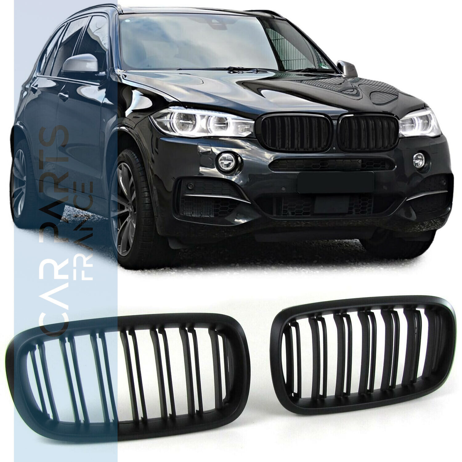 Calandre / Grille Sport double Lame pour BMW X5 F15 et X6 F16 noir mat