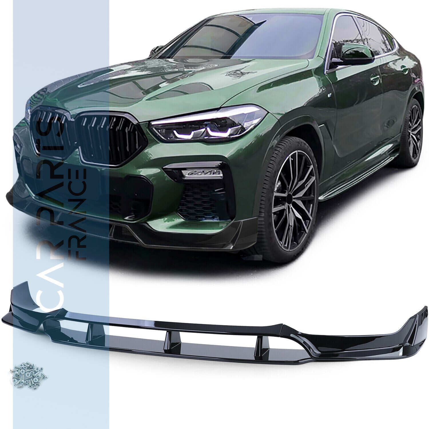 Spoiler / Lame de pare- choc avant Performance pour BMW X6 G06 - Noir Brillant