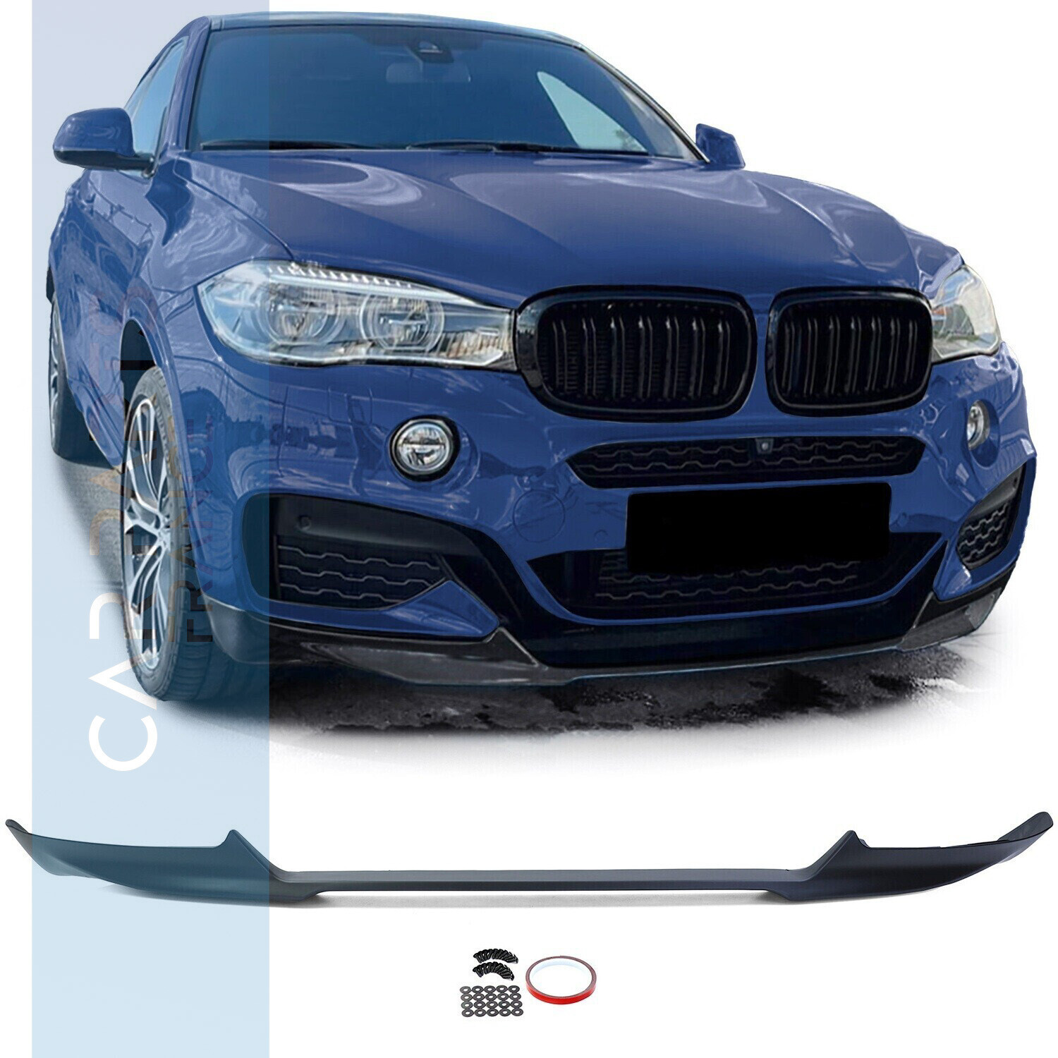 Lame / spoiler avant performance noir mat pour BMW X6 F16 2014-2019