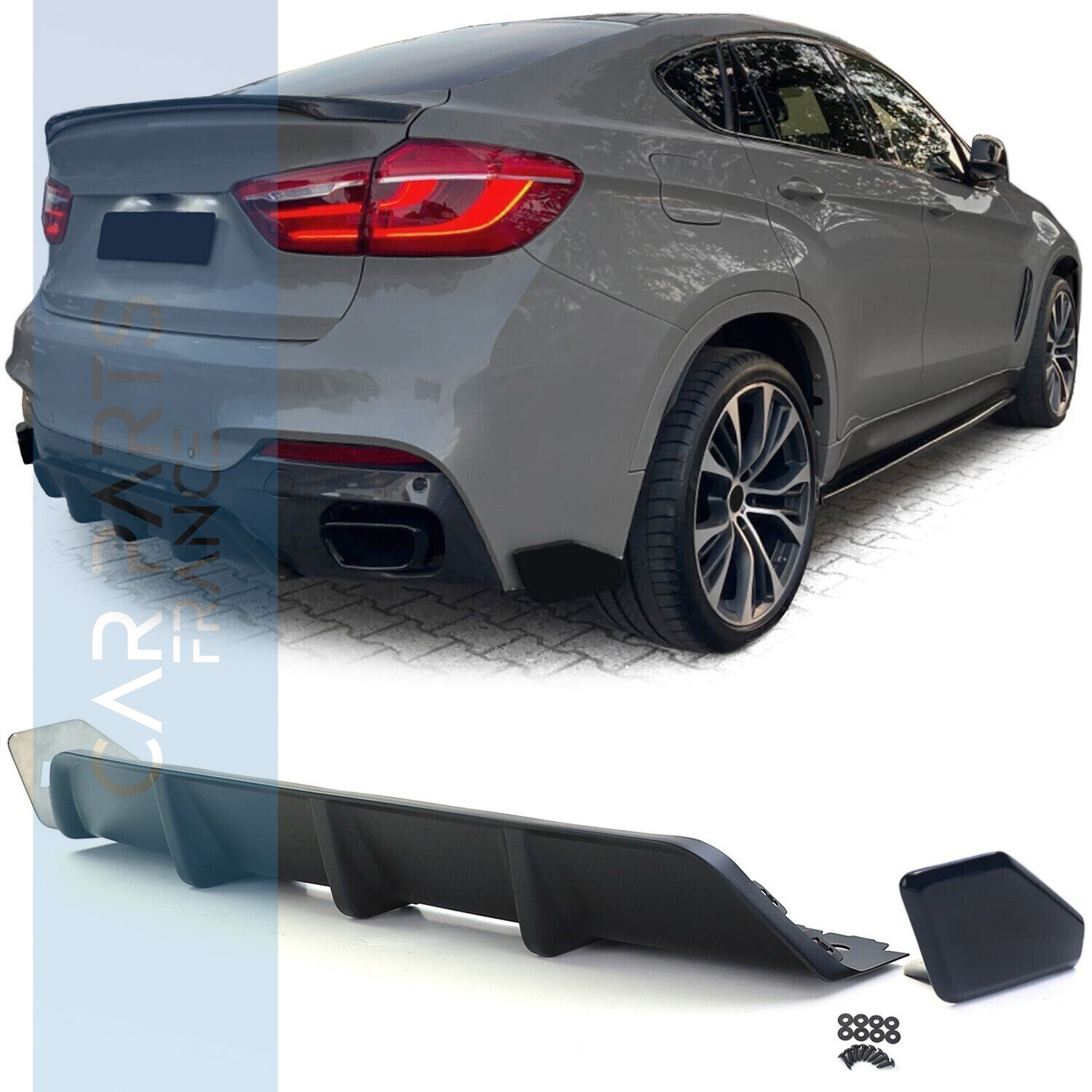 Diffuseur arrière performance noir mat pour BMW X6 F16 2014-2019